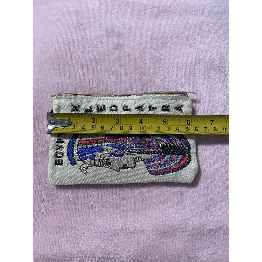 Egyptian Themed Cleopatra Cosmetic,Coin,Money Bag Zipper Embroidered 6